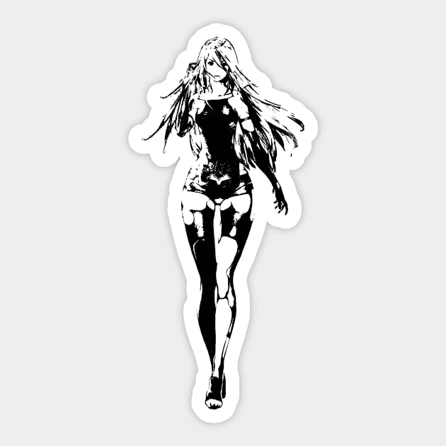 Weathered Nier Automata a2 Sticker by TortillaChief